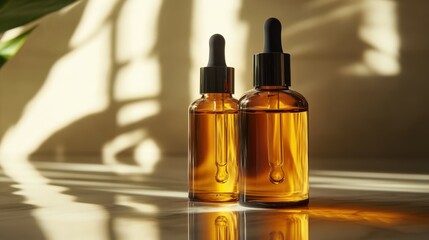 Naklejka premium Cosmetic product tan drops, body oil,