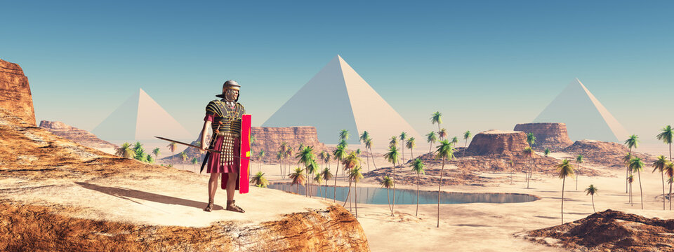 R&ouml;mischer Legion&auml;r und &auml;gyptische Pyramiden
