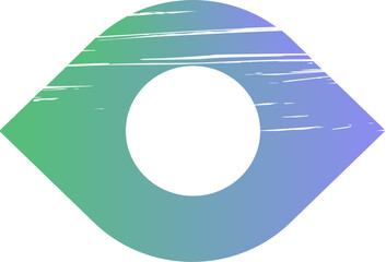 Textured abstract eye shape with color gradient 