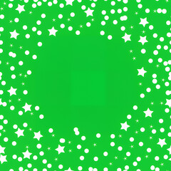 "Sparkling Stars and Dots Pattern on Green Background