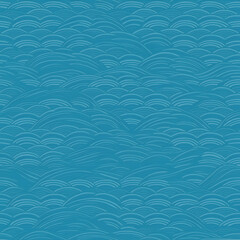 Fototapeta premium Seamless Japanese Wave Pattern in Blue