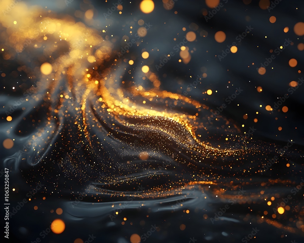 Poster captivating digital rendering of transformative liquid energy and glowing particles