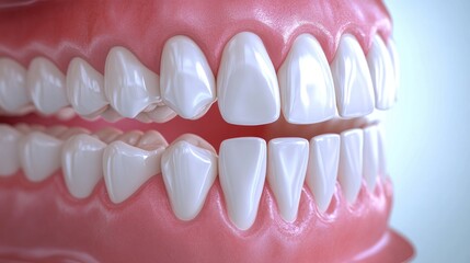 Obraz premium Close up view of a mouth showcasing teeth representing a concept related to dental care and health