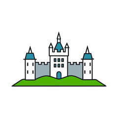 Obraz premium Balmoral building vector art outline coloring
