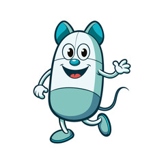 Funny computer mouse vector art design