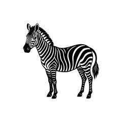 Zebra silhouette vector black and white
