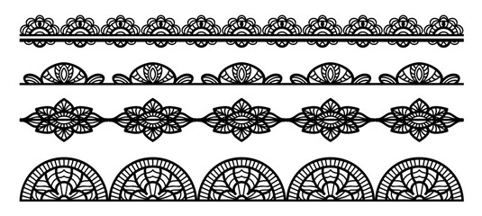 Collection of black lace border