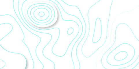 Modern Abstract Topographic map background with wave lines. Geographic contour map background. Cartography, topology, or terrain path concept. Papercut background for presentation, cover, banner.