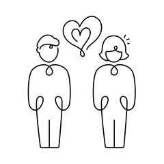 Two People with Heart in Conversation – Mindful Communication and Understanding Icon. Mindful communication, Understanding, Empathy in conversation