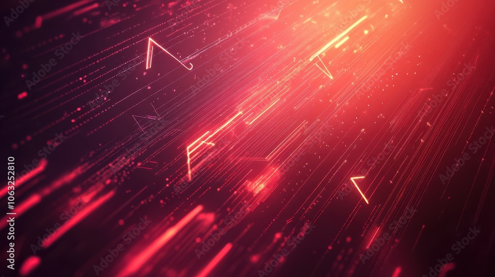 Poster digital bunch of glowing arrows up diagonally. abstract boosting conception of high-speed internet c