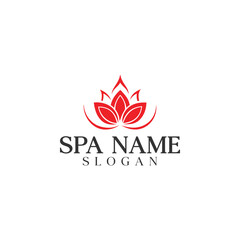 Modern Lotus Flower Spa Logo with Circular Emblem