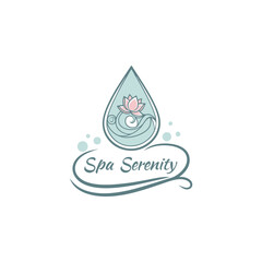 Elegant Spa Logo with Lotus Flower and Flame Elements
