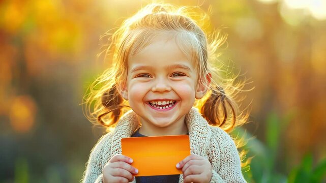 Joyful Child in Golden Hour Sunlight