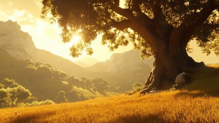 Digital rendering of a natural landscape in a video game showcasing graphics and concepts related to game and visual development