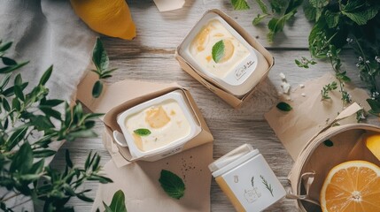 Refreshing Citrus Dessert with Mint Garnish