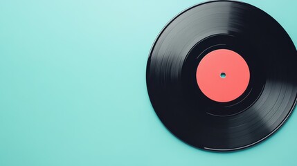 Obraz premium Mockup Of Customizable Label On Lp Vinyl Record