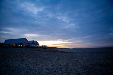 De Cocksdorp, Texel, The Netherlands, October 27th, 2024, Discover cozy beach cabins under a serene...