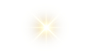 Png yellow light effect reflections, neon illumination in yellow colors. Bright light lens. Png spotlight spark. Stadium Lighting. Sunlight, Shiny stars, glowing sparks. Vector	
