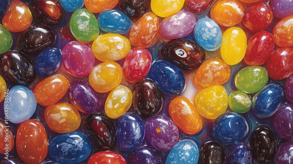 Poster close up of vibrant jelly beans a delightful sugary confection with an array of colors