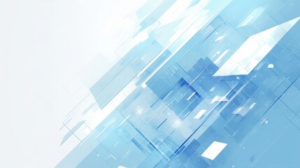 Obraz premium Abstract digital background featuring blue geometric shapes with a futuristic and modern aesthetic.