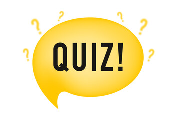 Quiz with speech bubble symbols. Answer question sign. Examination test symbol. Quiz tag. Chat message. Vector illustration