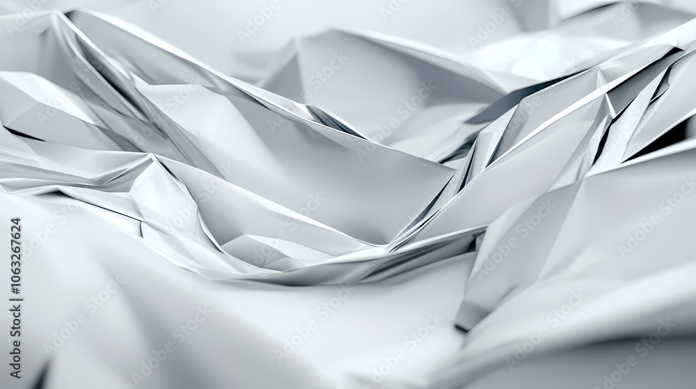 Poster a white, abstract, textured background with soft, folded lines. this image creates a sense of moveme