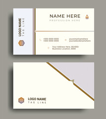 Corporate simple minimalistic professional business card template design with natural white color.