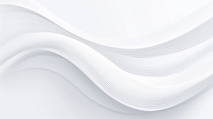 Obraz premium Abstract white wave design with layered lines creating a sense of movement and tranquility.