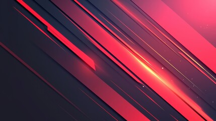 Obraz premium Dynamic abstract composition featuring vibrant red and dark lines creating a modern, energetic feel.