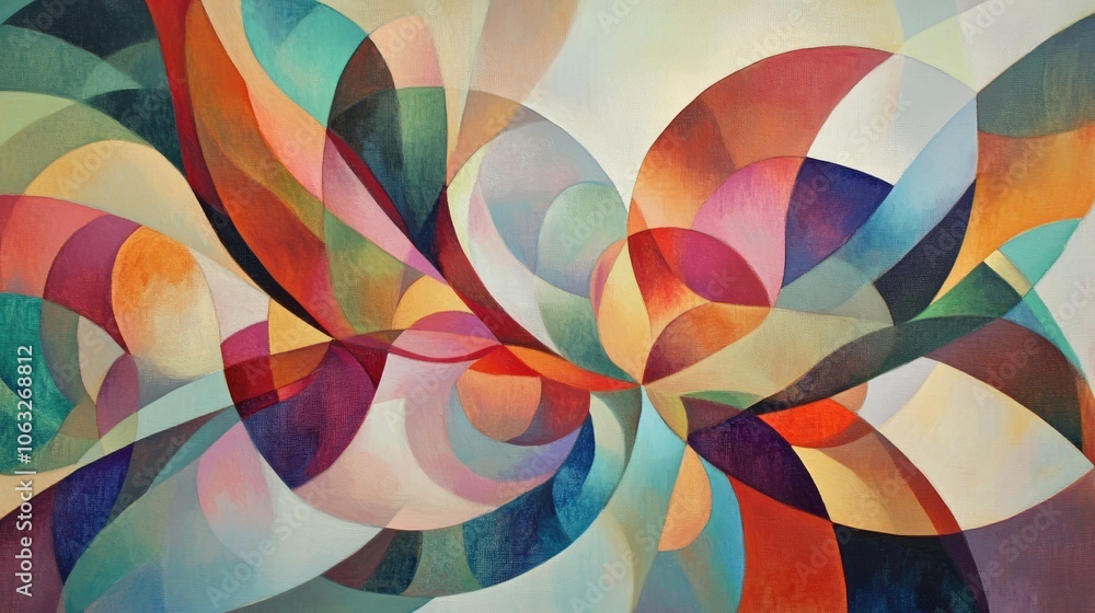Poster vibrant abstract swirls with colorful patterns