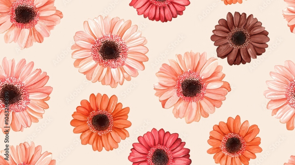 Poster create a beautiful minimalist flower seamless pattern for modern design projects