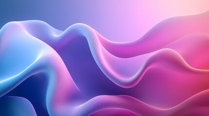Fototapeta premium The image shows a gradient background with soft, flowing waves of blue and pink.