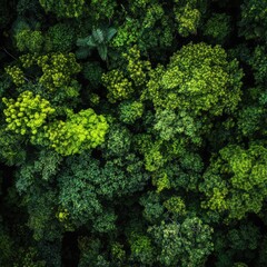 Fototapeta premium Verdant rainforest canopies from above