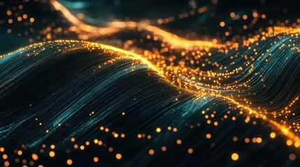 Obraz premium Vibrant Waves of Light in Abstract Digital Design