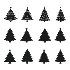 Christmas Tree Silhouette Bundle, Christmas Tree Vector Illustration, Christmas Tree SVG, Christmas Clipart,