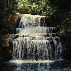 Obraz premium Waterfalls cascading into deep pools