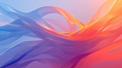 Obraz premium Abstract wave patterns in vibrant orange and blue hues create a dynamic and harmonious visual effect.