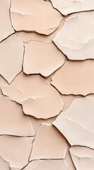 Fototapeta premium Stone wall with decorative tiles of various shapes