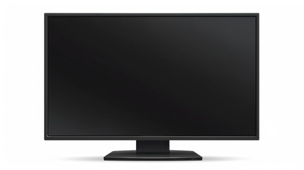 Fototapeta premium A sleek, modern black monitor with a minimalistic design, perfect for home or office use.