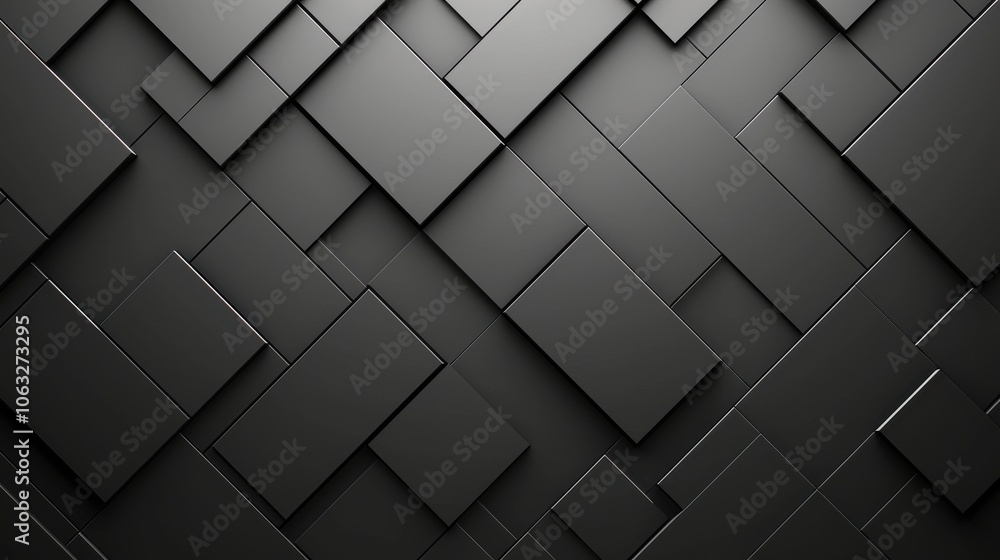 Aufkleber a textured wall of overlapping black rectangles, creating a modern and sleek abstract design.