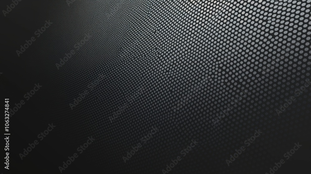 Poster close-up of a textured black surface with a subtle pattern of metallic dots, creating a modern and s