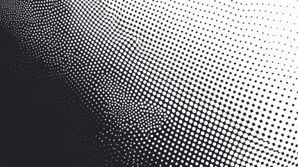 Abstract black and white halftone pattern showcasing a gradient of circles, creating depth and texture.