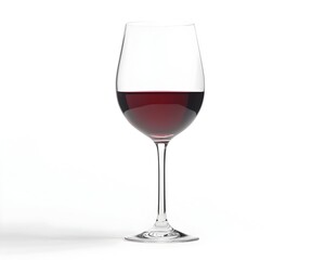 Elegant Red Wine Glass on White Background for Beverage or Fine Dining Advertisements