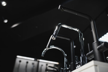 Water faucets in hardware store