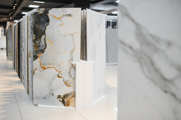 Modern Ceramic tiles Display in the Luxury Shopping Mall. Shopping Mall sell ceramic materials tile