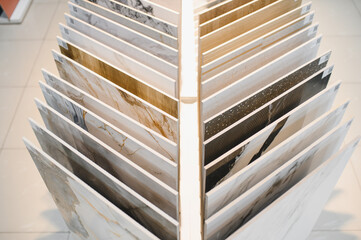 Exposition of ceramics in a showroom