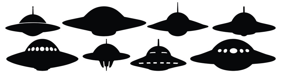 Ufo silhouette set vector design big pack of alien illustration and icon © Catnip