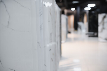 Exposition of ceramics in a showroom