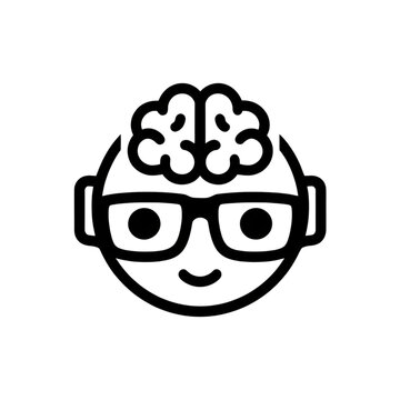 Brain with head icon Symbol of AI and Innovation Png transparent