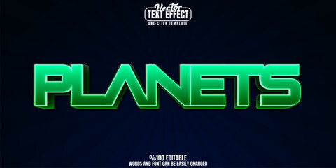 Planet editable text effect, customizable earth and world 3d font style